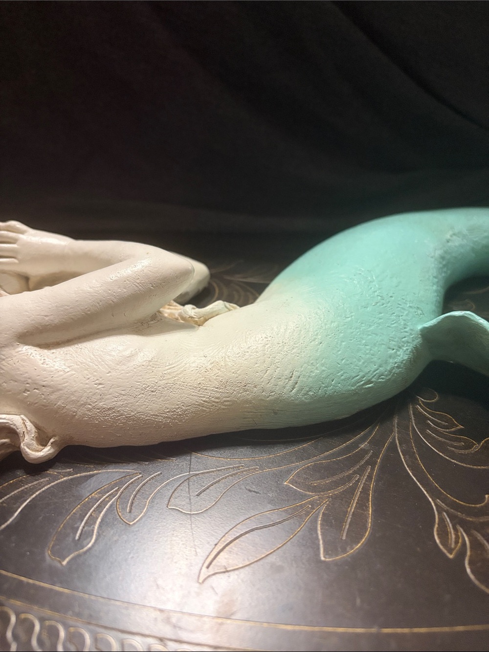 Vintage Decorative Mermaid Wall Art - Seafoam Green and Cream - Picture 5 of 6